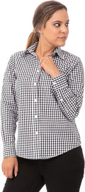 Chef Works Gingham Dress Shirt for Women - Comfortable Professional