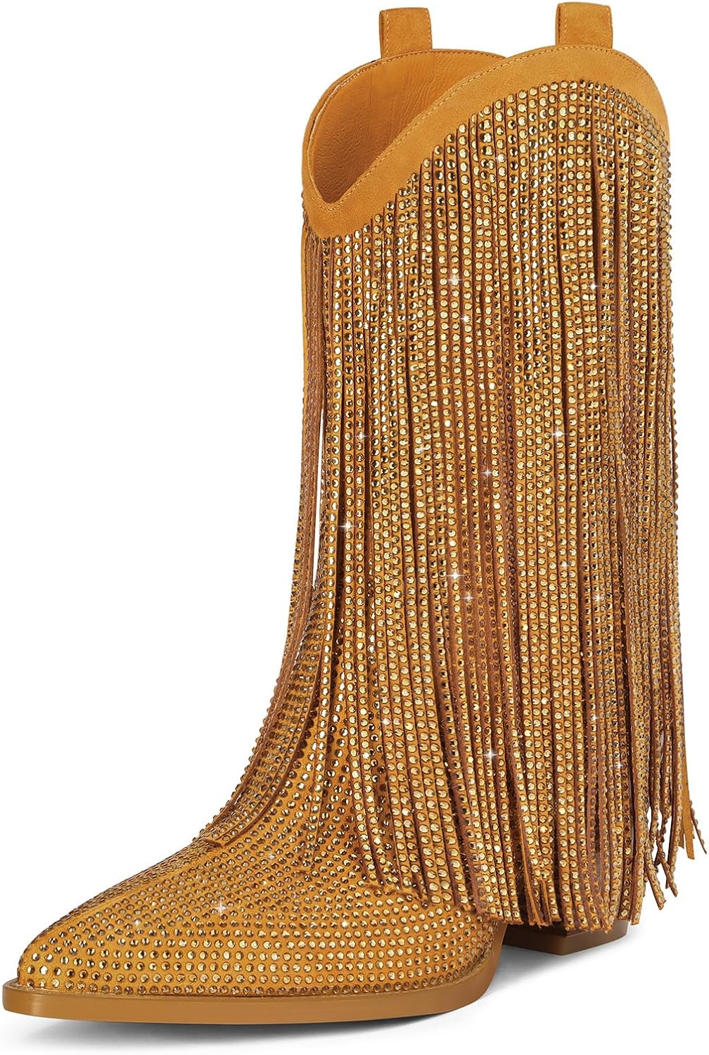 Ouepiano Cowboy Boots for Women - Stylish Rhinestone Fringe