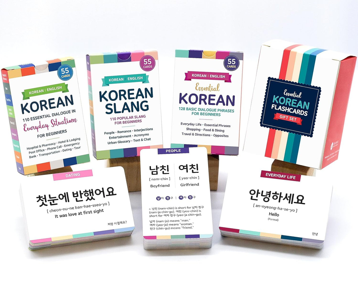 3-Pack Gift Set Korean Basic Conversation Flashcards for Beginners
