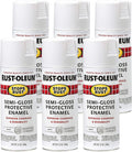 Rust-Oleum Stops Rust Spray Paint 6 Pack - Durable Semi-Gloss White