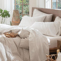 MooMee Bedding Sheet Set 100% Washed Cotton Cal King - Soft