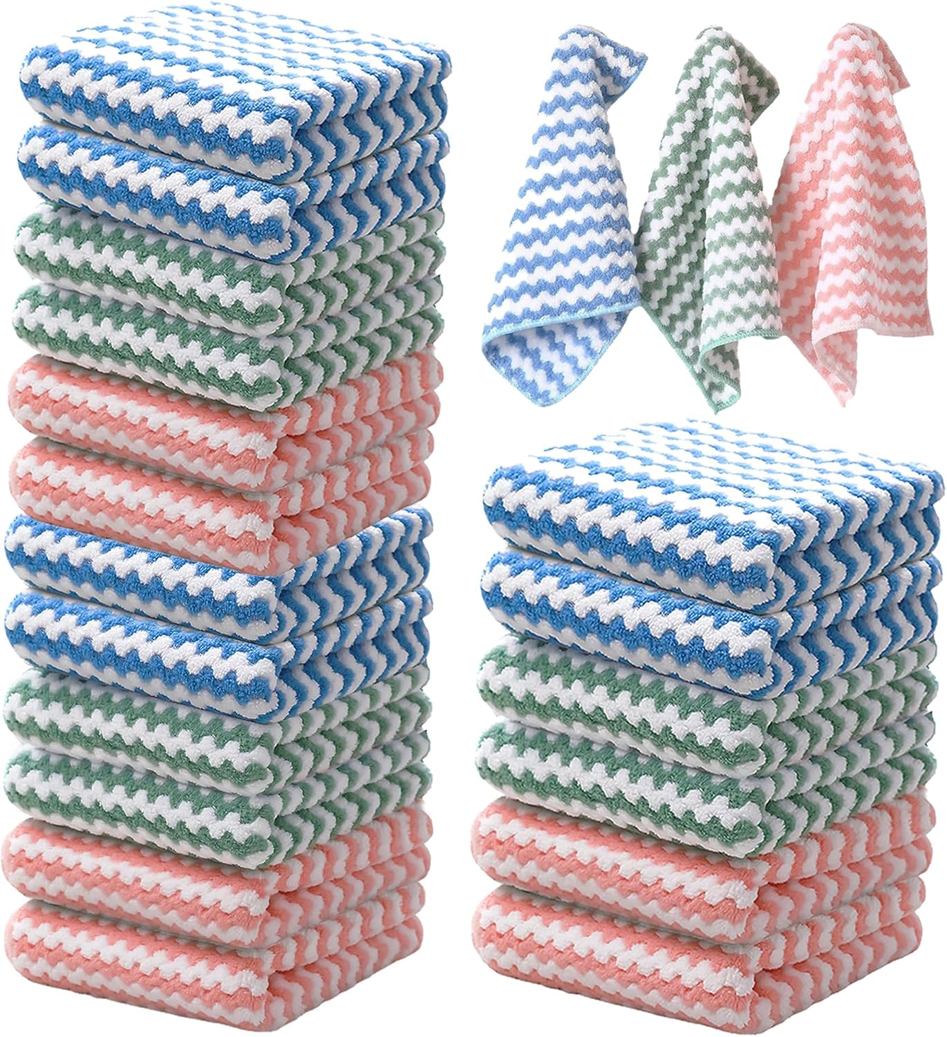 21-Pack Tecotely Microfiber Cloths: Easy Clean & Quick Dry