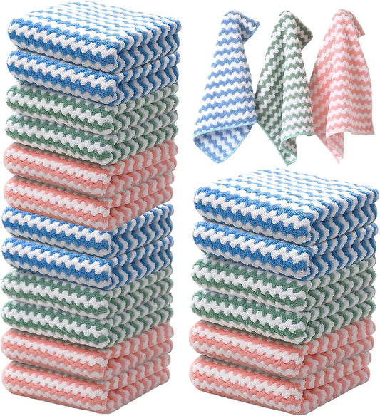 21-Pack Tecotely Microfiber Cloths: Easy Clean & Quick Dry