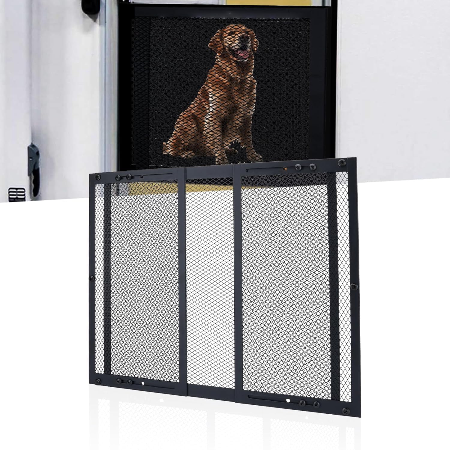 RV Entry Screen Door Protector Grille for Dogs - Adjustable Guard