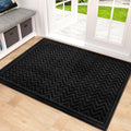 Mibao Front Door Mat 35.5in x 24in Black - Durable Dirt Trapper