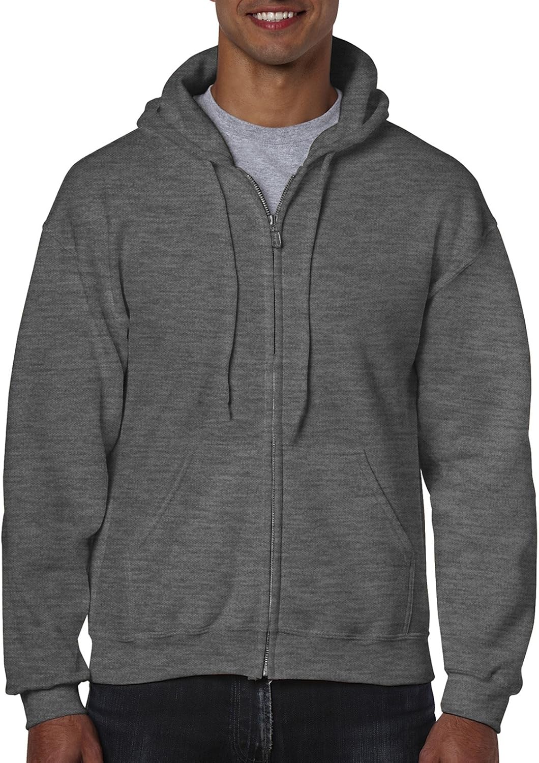 18600 Zip Fleece Sweatshirt for Comfort and Style in Dark Heather