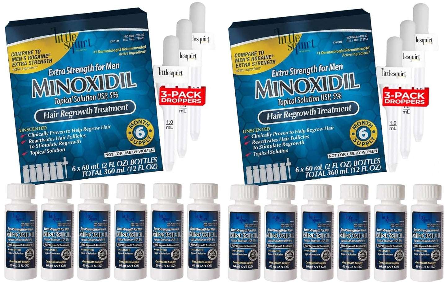 MINOXIDIL Hair Regrowth Treatment 5% Extra Strength for Men