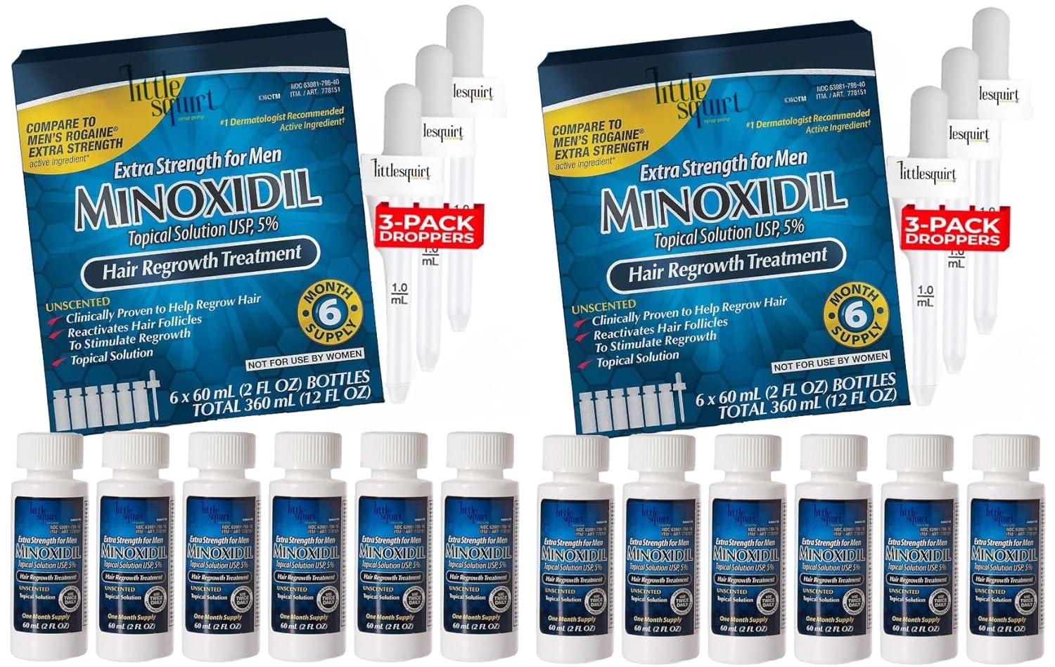 MINOXIDIL Hair Regrowth Treatment 5% Extra Strength for Men