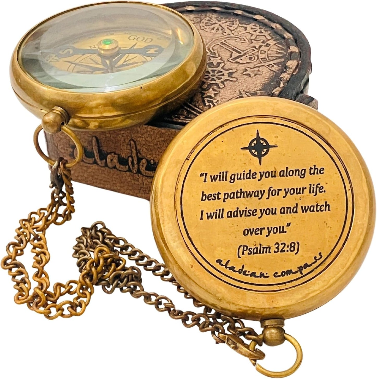 Heavenly Guidance Compass - Psalm 32:8 Quote | Faith Gift - ALADEAN