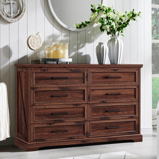 Farmhouse 8 Drawers Dresser Chest for Bedroom and Living Room