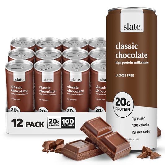 Slate High Protein Milk Shake Classic Chocolate Lactose Free