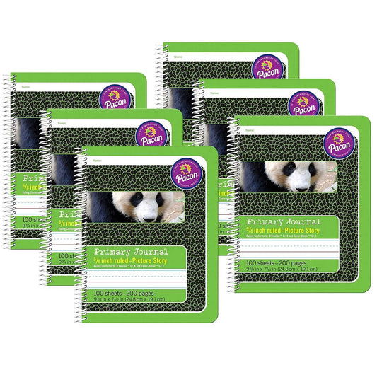 Pacon Primary Composition Books - Pack of 6, Picture Story Ruled, 100 Sheets