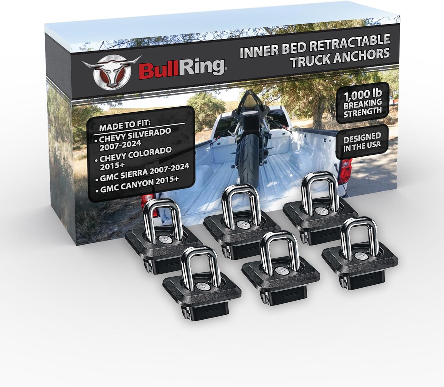 Bull Ring Inner Bed Retractable Tie Down Anchors for Trucks