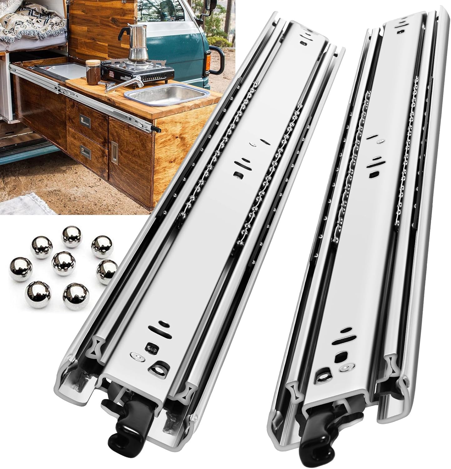 Heavy Duty Locking Drawer Slides with Full Extension and Lock