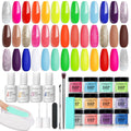 Dip Powder Nail Kit Starter 31 Pc Neon Colors - Easy Salon-Style Dip