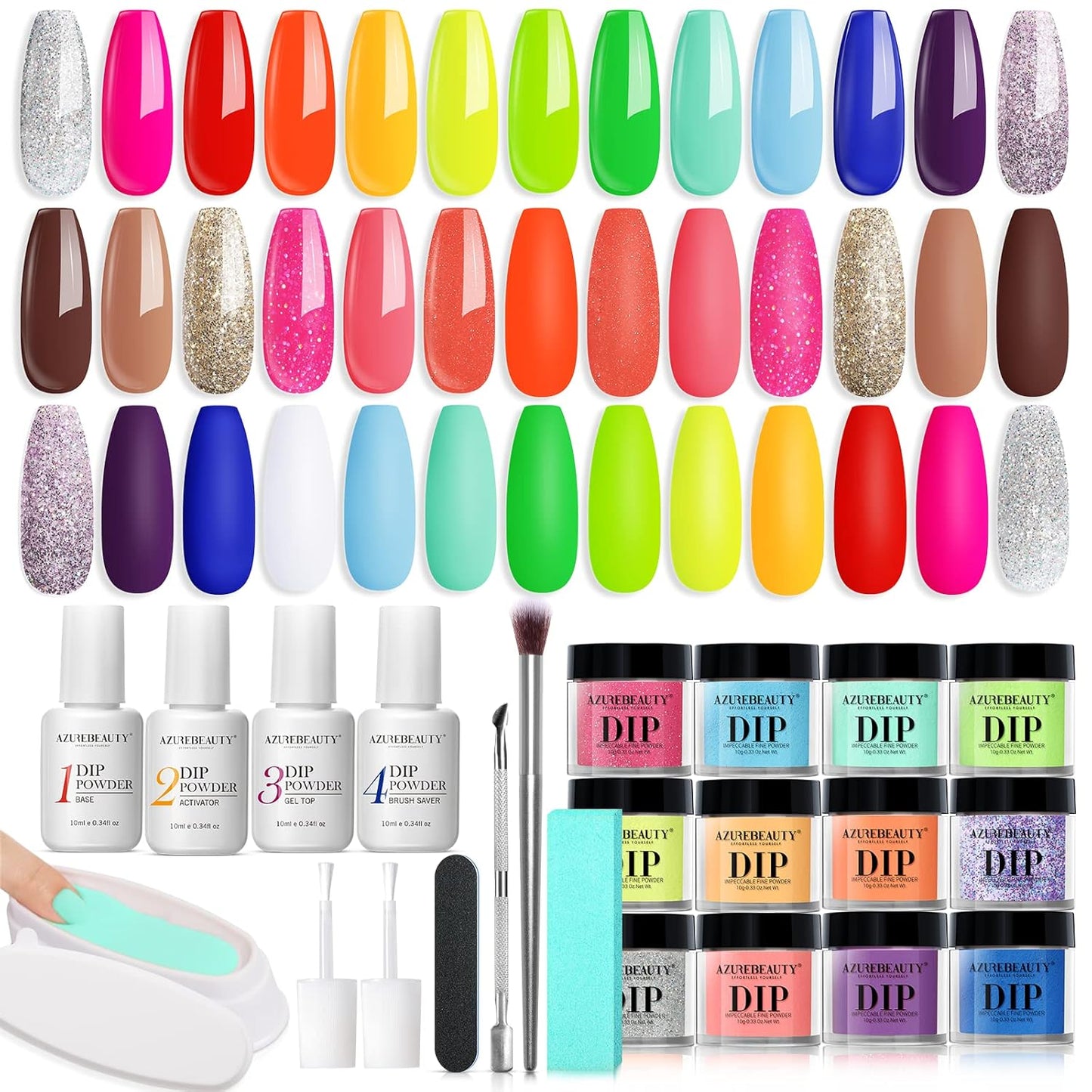 Dip Powder Nail Kit with 20 Colors for Stunning Nail Art