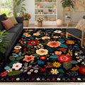 Floral 6x9 Area Rug Soft Print Boho Carpet Non Slip Doormat