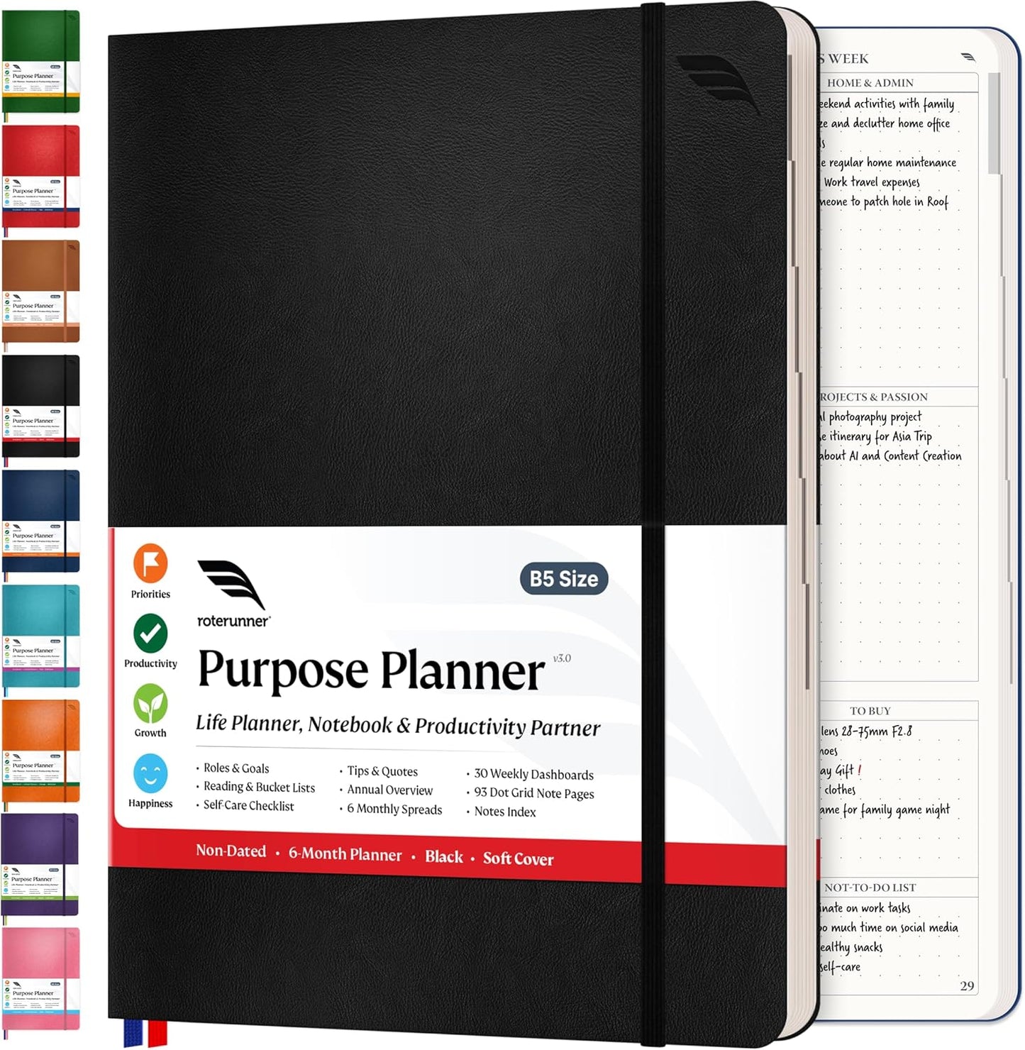 Roterunner B5 Undated Planner: Boost Productivity