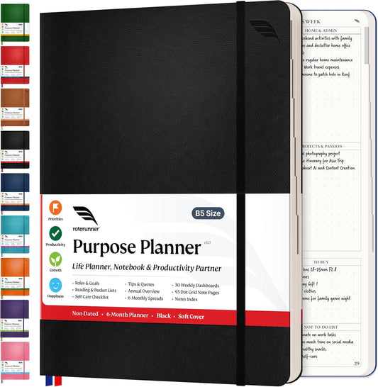 Roterunner B5 Undated Planner: Boost Productivity