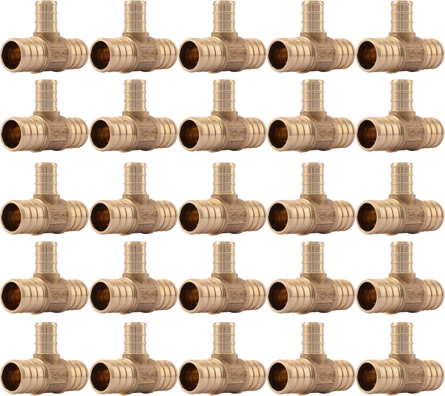 SharkBite Brass Crimp Reducing Tee for PEX Pipe Connections