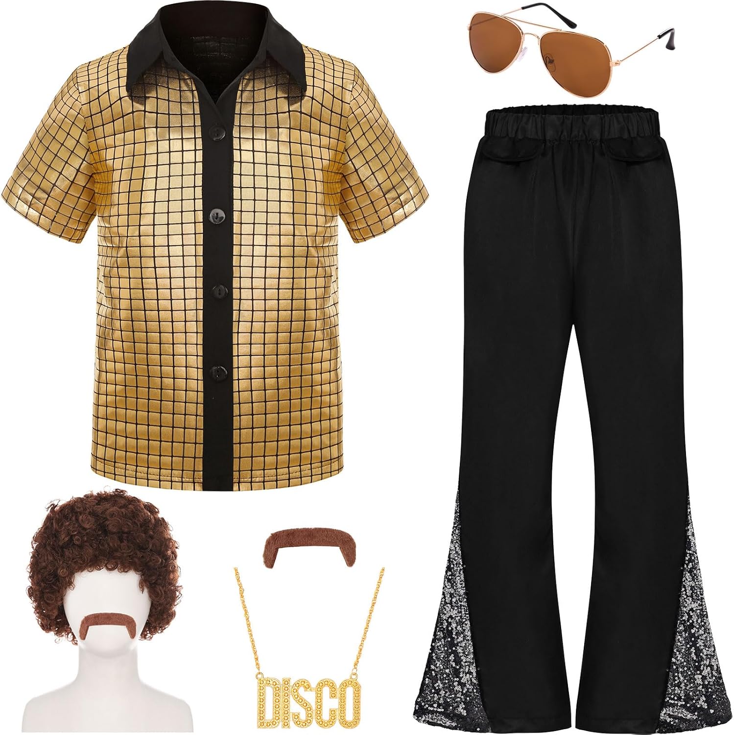 70s Outfits for Boys Kids Disco Costume for Halloween Fun
