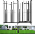 MIWEVRO 8 Panels No Dig Decorative Garden Fence with Gate