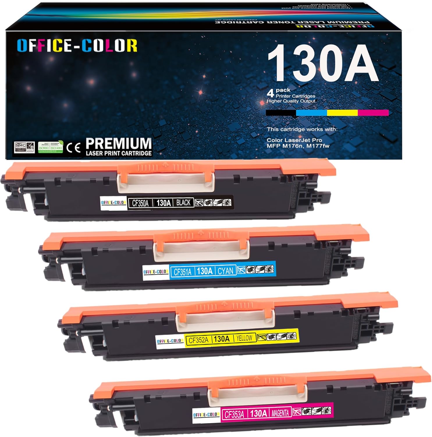 Vibrant Printing with OFFICE-COLOR 130A Toner Set