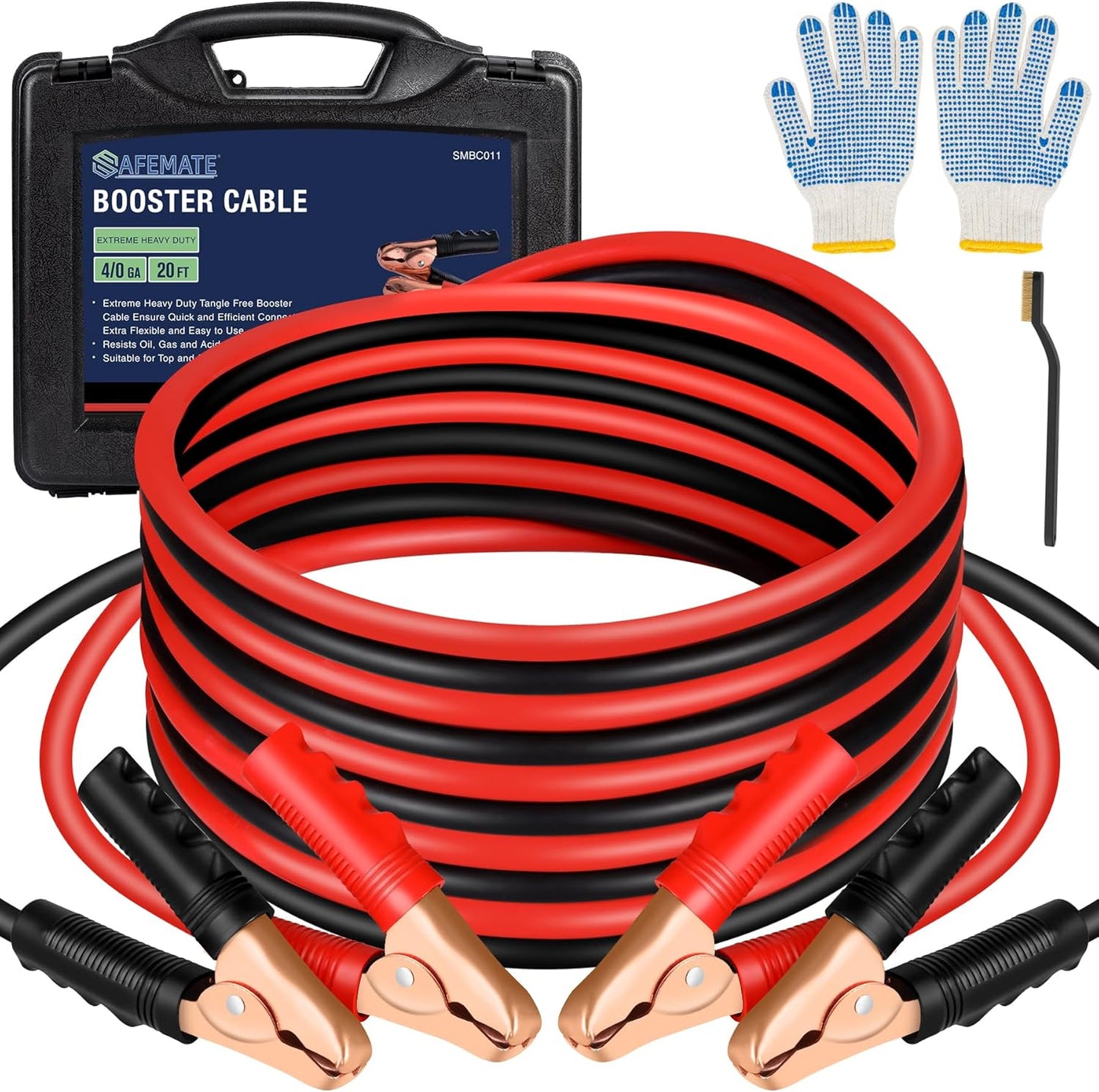4/0 Gauge 20 Ft Heavy Duty Booster Cables for Jump Starting