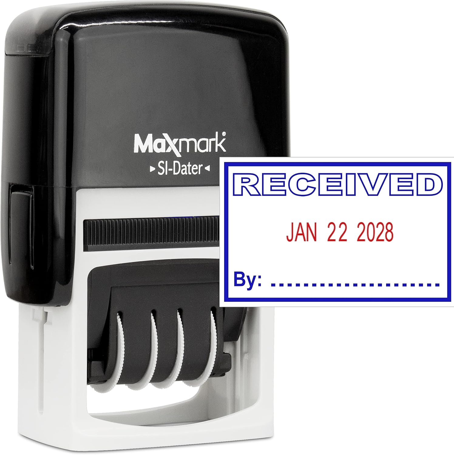 Efficient Date Stamp: MaxMark Received - Blue/Red