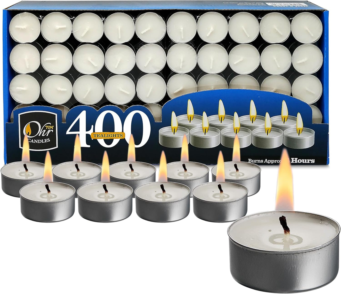 Ohr Candles Tealight Candles - Bulk 400 Pack for All Occasions