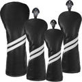 Golf Club Head Covers Set 4pcs - Protective PU Leather Covers