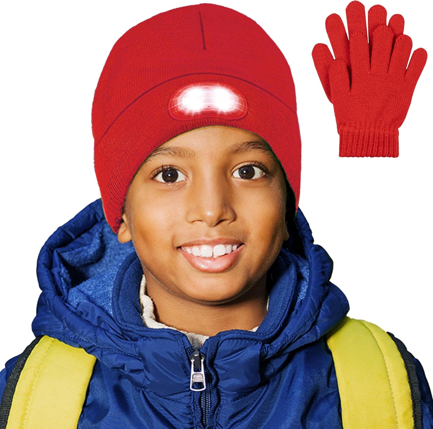Kids Beanie with Light & Glove Set - Stylish & Safe Innovation