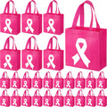 72 Pcs Breast Cancer Awareness Gift Tote Bag with Pink Ribbon