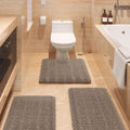 Striped Ultra Soft Bathroom Rugs and Mats Set 3 Pieces - Thick