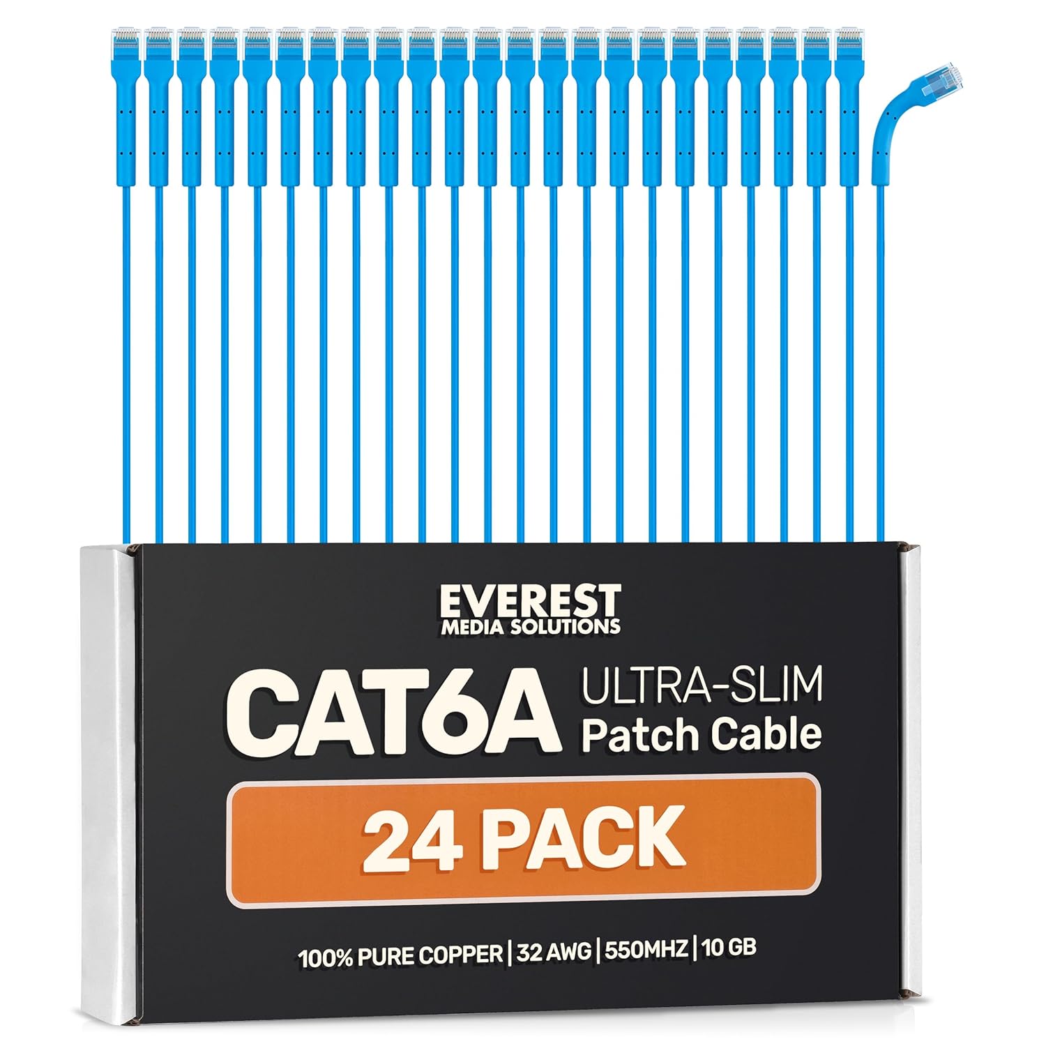 Everest Ultra Slim Cat6a Ethernet Patch Cables for High-Speed Use