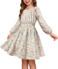 Floral Long Sleeve Midi Dress for Girls by GRACE KARIN 6-14Y