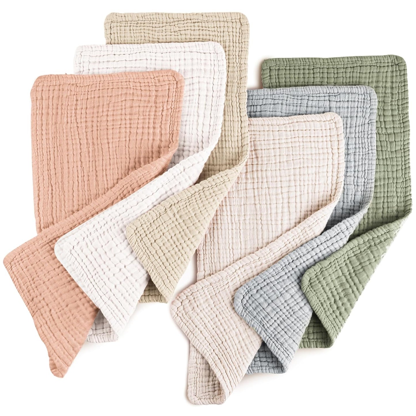 Soft and Absorbent 100% Cotton Baby Burp Cloths Set by Konssy