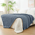 Chunky Knit Throw Blanket 40x80 in - Thick Chenille Cable Throw