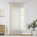 Vision Home Natural Pinch Pleated Semi Sheer Curtains 60 in x 95 in