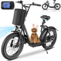 Caroma Peak Electric Scooter with Seat: 20MPH & 30 Miles Range