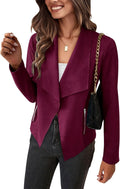Faux Suede Cropped Jacket for Women - Stylish Lightweight Fall Coat