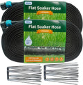 2025 Flat Soaker Hose 150 ft (75ft 2Packs) - Water-Saving Garden Drip