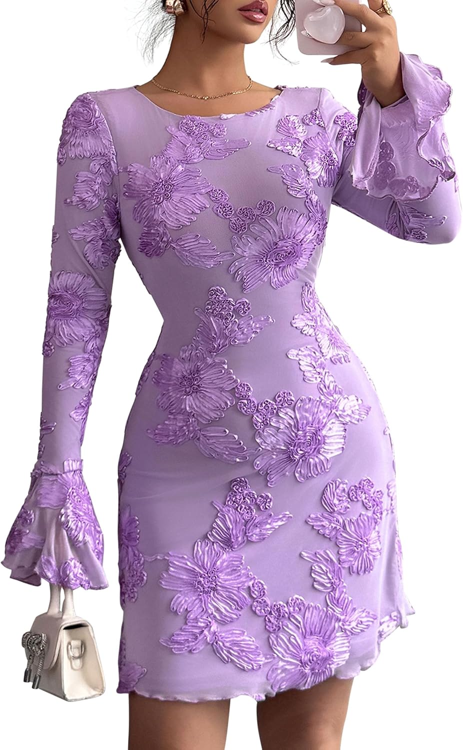 PRETTYGARDEN Women's Floral Embroidered Dress for Fall Style