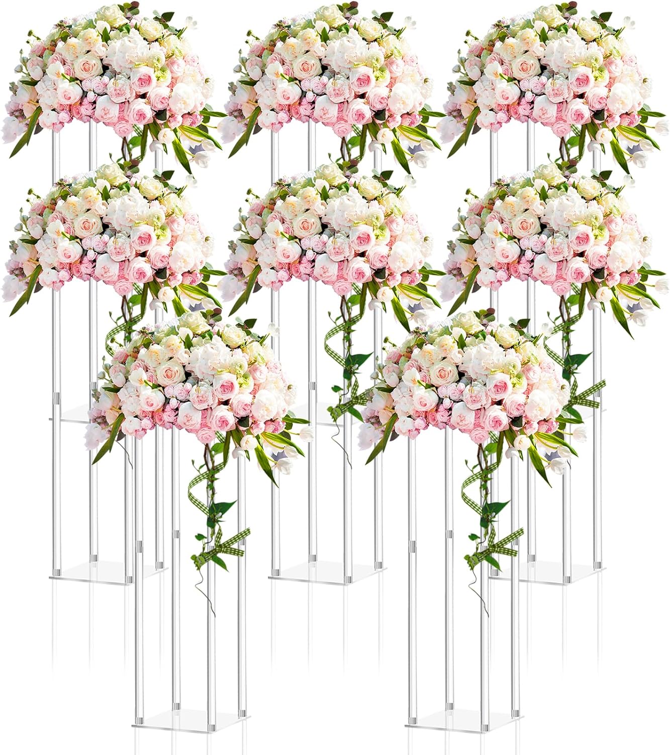 Tall Acrylic Vase Wedding Centerpieces for Elegant Decor