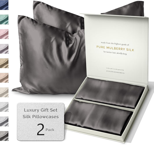 SUNDAYSILKSTM Silk Pillow Cases 2 PACK for Ultimate Comfort