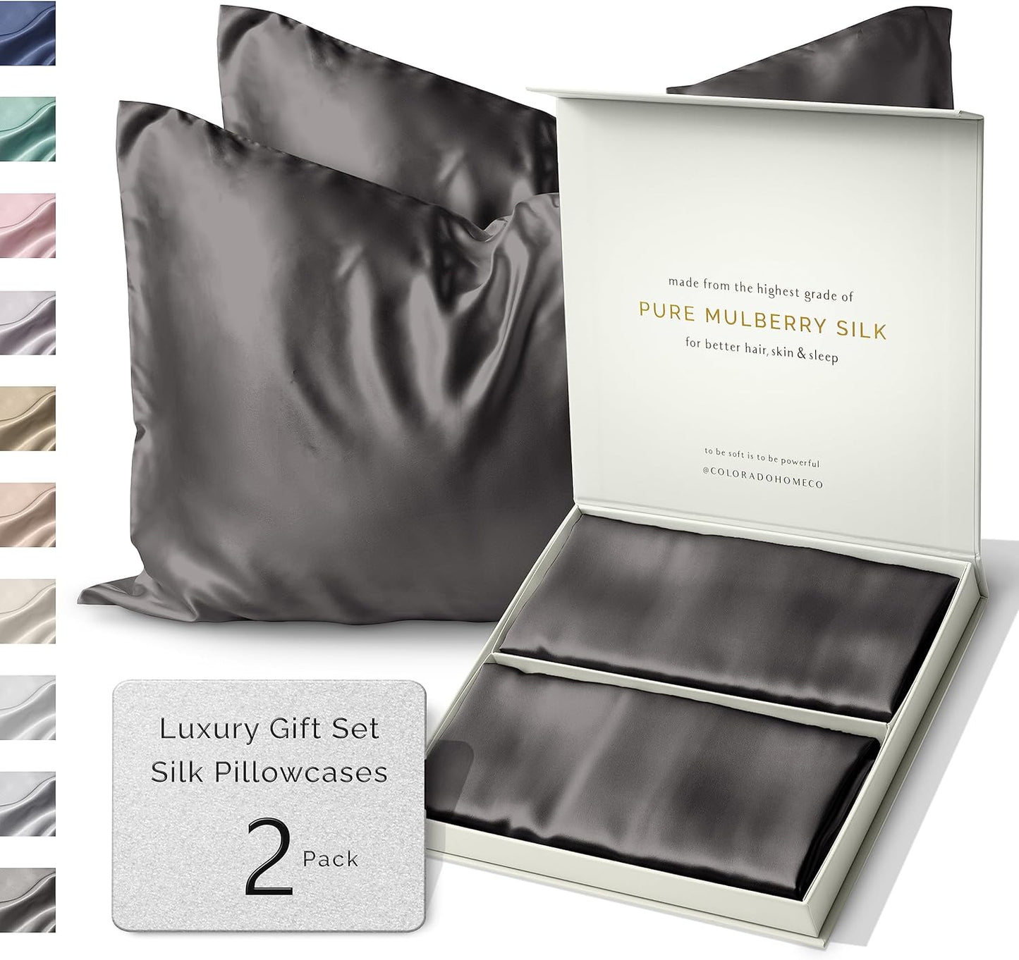 SUNDAYSILKSTM Silk Pillow Cases 2 PACK for Ultimate Comfort