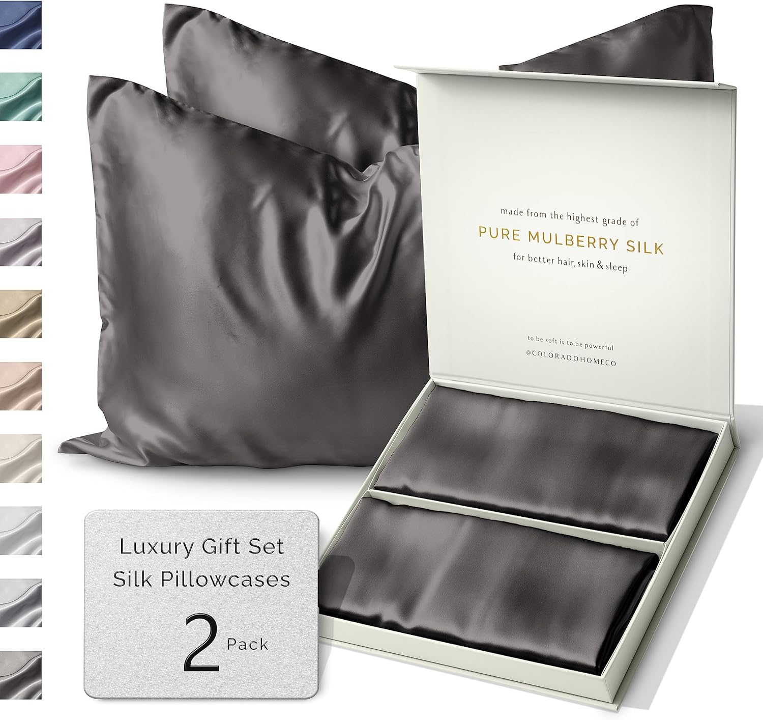 SUNDAYSILKSTM Silk Pillow Cases 2 PACK for Ultimate Comfort