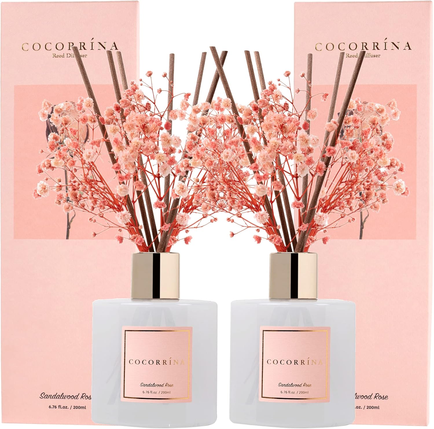 Cocorrina Premium Reed Diffuser Set with Sandalwood Rose Aroma