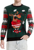Ugly Christmas Sweater Men Unisex Crew Neck Knitted Pullover - Festive