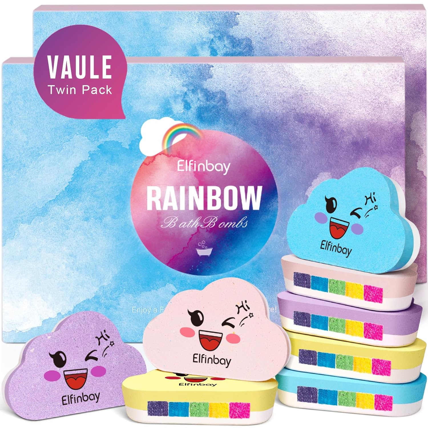 Rainbow Cloud Bath Bomb Gift Set for Kids - Fun & Relaxing